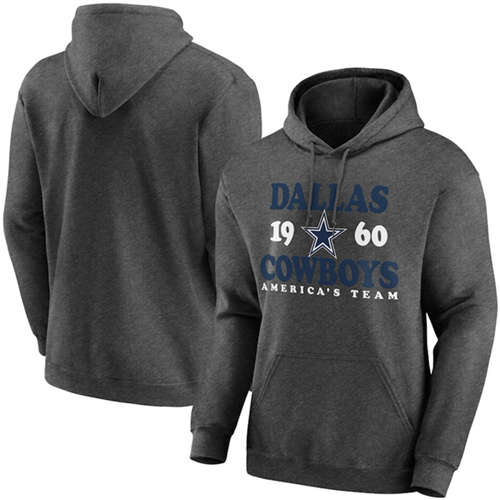 Dallas Cowboys Heathered Charcoal Fierce Competitor Pullover Hoodie